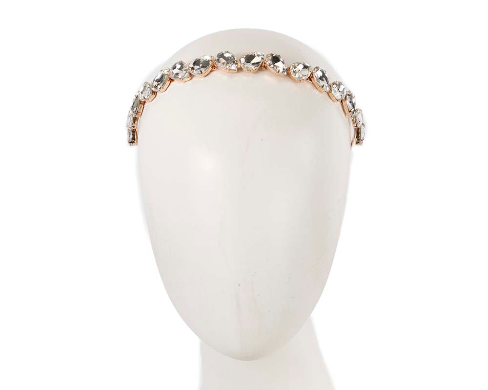 Petite silver crystal headband fascinator CU576